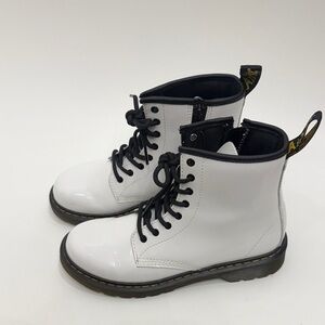 Dr.Martens 1460 White Patent Leather boots women’s size 5.